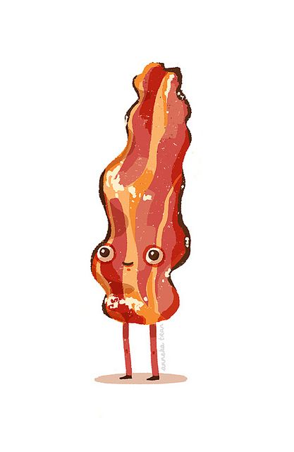 Bacon Bacon Drawing, Donut Artwork, Illustration Food, A Cartoon, Food Illustrations, Cute Illustration, My Sister, Doodle Art, Food Art