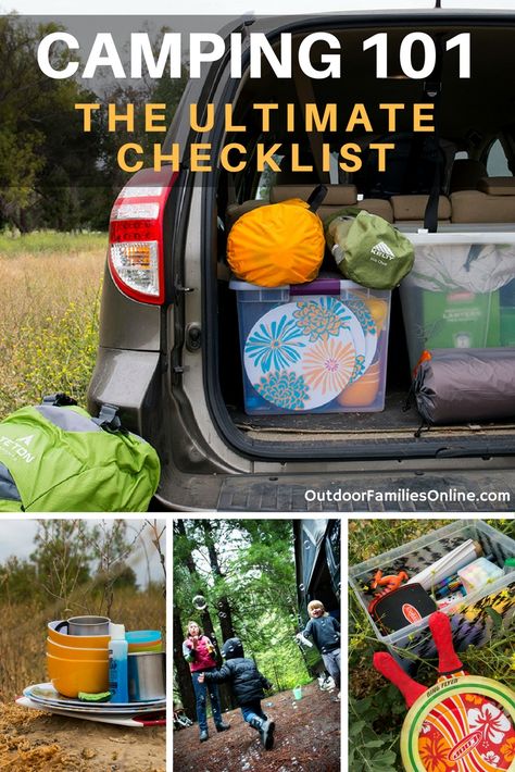 Camping 101: Storage bins strategically organized and packed can help to make a car camping experience a successful family outing. Organisation En Camping, Camping Ideas For Couples, Camping Lists, Zelt Camping, Successful Family, Camping Bedarf, Tenda Camping, Camping Packing List, Camping 101