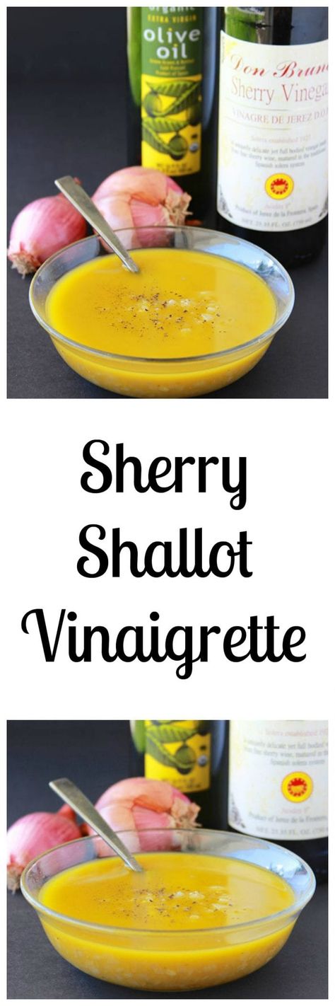 Sherry Shallot Vinaigrette Recipe is a wonderful way to bring out all the flavors of your favorite salad! www.cookingwithruthie.com Shallot Vinaigrette, Homemade Vinaigrette, Clean Eating Salads, Vinaigrette Recipe, Favorite Salad, Salad Dressing Recipes Homemade, Sherry Vinegar, Vegetarian Salads, Instant Pot Soup