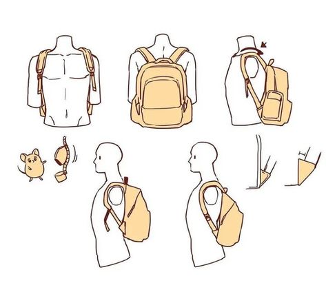 Person With Backpack Drawing, Procreate Free Brushes, Backpack Drawing, Backpack Art, Free Brushes, Drawing Accessories, Drawing Bag, 캐릭터 드로잉, Free Brush