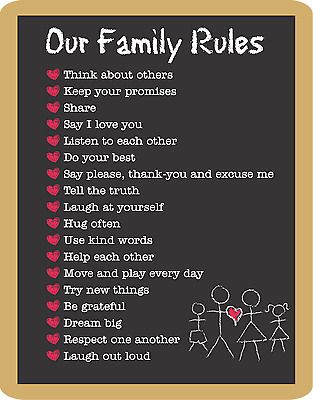 Great shopping ideas for Family Rules happiness love Home decor wall high quality Canvas print art gift, Home Decor First Home Together Couple, Teaching Growth Mindset, Family Rules Sign, Love Rules, Bank Deposit, Say Please, Family Rules, House Rules, Laugh At Yourself