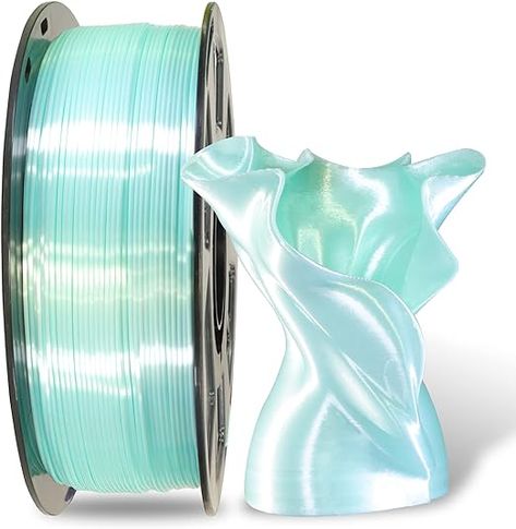 Amazon.com: MIKA3D Silk Shiny Luster Cyan PLA 3D Printing Filament, 1KG 2.2Lbs 1.75mm 3D Print Material with High Diameter Accuracy, Neatly Wound Silk PLA Widely Support for FDM 3D Printers : Industrial & Scientific 3d Printers, Printed Materials, 3d Printer, 3d Print, 3d Printing, Digital Marketing, Marketing, Silk