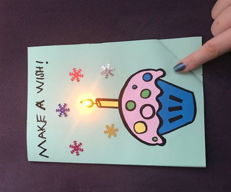 LET'S MAKE a PAPER CIRCUIT BIRTHDAY CARD : 4 Steps - Instructables Paper Circuits Projects, Paper Circuit, Create Birthday Card, Paper Circuits, Circuit Crafts, Birthday Card Online, Birthday Card Template, Handmade Kids, Birthday Diy