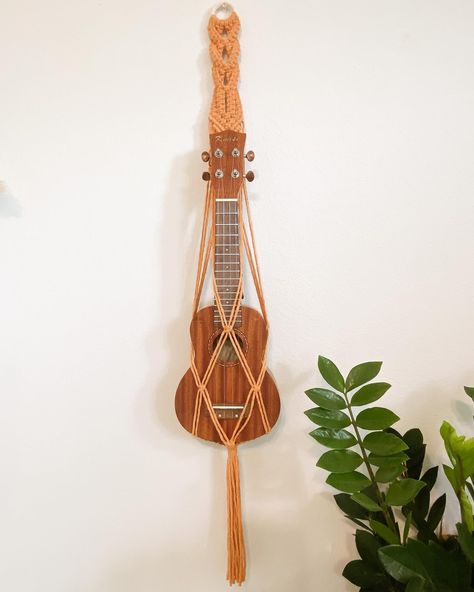 New design!! 🥳 I’ve been wanting to make a ukulele holder for some time now, and love the way it turned out! Simple, cute and effective! #macrame #handmade #ukelele #smallbusiness #handmadewithlove #boho #bohohome #homedecor #art #artist #fiberart Ukulele Holder, Guitar Hanger, Macrame Tutorial, Some Times, Ukelele, Ukulele, New Design, Fiber Art, Art Artist