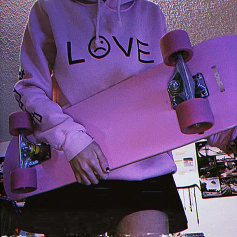 Skateboard Pink Aesthetic, Pink Masculine Aesthetic, Pink Tomboy Aesthetic, Pink Cellphone, Spotify Ideas, Eboy Aesthetic, Pink Peep, Tomboy Aesthetic, Bubble Goth