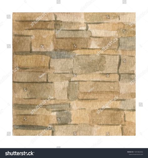 Watercolor interior textures of natural stone, wall material. Hand drawn illustration pattern. Natural design for ecological product and advertising. #Ad , #affiliate, #wall#stone#Hand#material Watercolor Stone Wall, Watercolor Interior, Interior Textures, Wall Material, Natural Stone Wall, Financial Logo, Wall Drawing, Natural Design, Hand Drawn Illustration