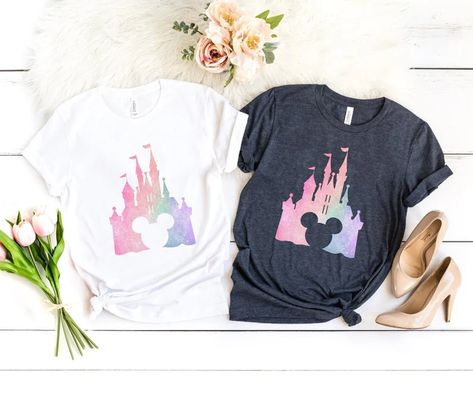 Disney Castle Shirt, Watercolor Disney Castle, Disney World Birthday, Disney 2025, Disney World Shirt, Disney Birthday Shirt, Disneyland Birthday, Disney Trip Shirts, Disneyland Shirts