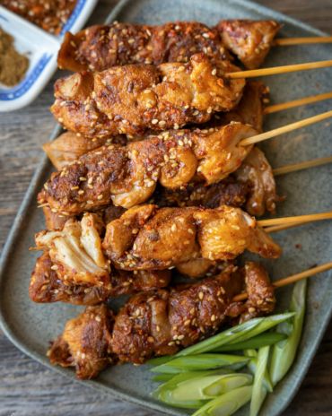 Lion's Mane Satay Skewers Oyster Mushroom Skewers, Mushroom Satay, Lions Mane Mushroom Recipe, Satay Marinade, Bbq Kabobs, Satay Skewers, Wild Mushroom Recipes, Cumin Lamb, Satay Recipe