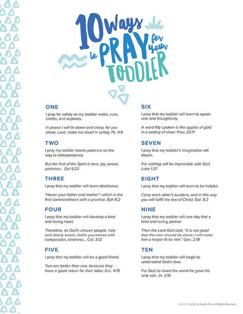 Prayer for Our Children: 10 Ways to Pray for Your Toddler - iMOM Prayers For Toddlers, Preschool Prayer, Free Prayer Printables, Prayer For Our Children, Family Prayers, Ways To Pray, Kids Prayer, Bedtime Prayers, Prayer For My Son