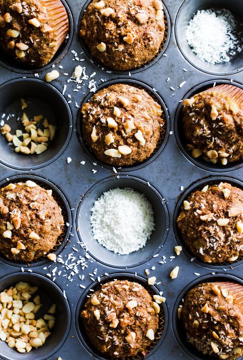 Macadamia Muffins, Nut Banana Bread, Banana Coconut Muffins, Coconut Banana Bread, Gluten Free Banana Muffins, Healthy Pies, Easy Breakfasts, Banana Bread Muffins, Bread Muffins