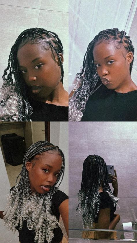 Pikaboo braids. Black and white braids. White Peekaboo Braids, Pikaboo Braids, Braids Black And White, Black And White Braids, White Braids, Braids Black, Blonde Braids, Short Braids, Fade To Black