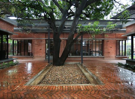 Gallery of Building Bangladesh: A New Wave of Cultural Projects - 15 Bangladeshi Architecture, Brick Cafe, Community Kitchen, Brick Cladding, Concrete Facade, Brick Pattern, Stone Masonry, Brick Architecture, Exposed Concrete