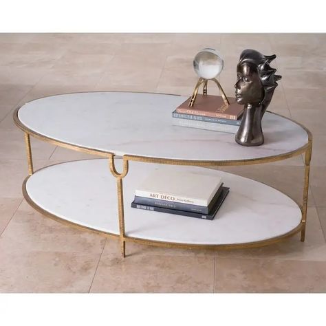 Oval glass coffee table