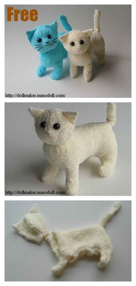 Stuffed Kitty Cat Free Sewing Pattern #startsewingfreepattern #easysewingprojects #sewingforbeginnerseasy Cat Soft Toy, Teddy Bear Sewing Pattern, Soft Toy Patterns, Diy Socks, Animal Sewing Patterns, Plushie Patterns, Sewing Stuffed Animals, Stuffed Animal Cat, Free Sewing Pattern