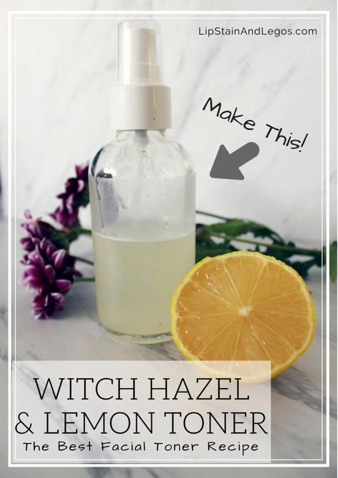 Make your own DIY Facial Toner with Witch Hazel and Fresh Lemon Juice with this easy beauty recipe Facial Toner Recipe, Toner Diy, Best Facial Toner, Lemon Toner, Diy Witch, Lemon Skin, Oil Cleansing, Skin Wrinkles, Natural Beauty Recipes