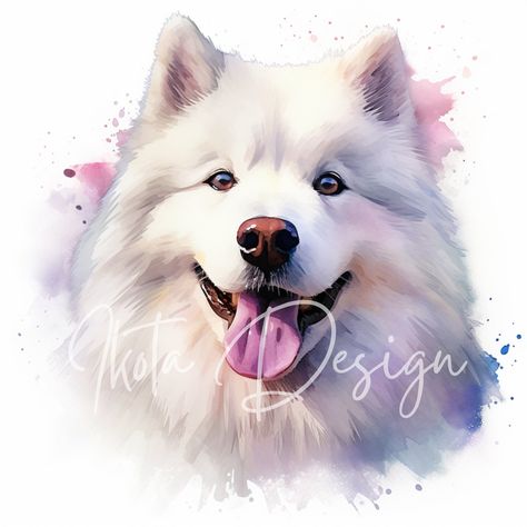 Adorn your creative works with the elegance of Samoyeds in our Watercolor Clipart Collection. These realistic, fluffy designs are perfect for dog enthusiasts, adding a touch of artistic charm and warmth to any project. Embrace the beauty of Samoyeds in your creations! 🐕‍🦺✨🌿 Samoyed Watercolor, Watercolour Dogs, Samoyed Dog, Samoyed Dogs, Dog Clipart, Canine Art, Watercolor Wall, Watercolor Dog, Watercolor Wall Art