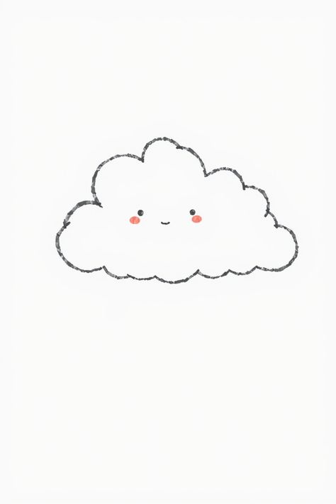 Check Out This Cute Cloud Drawing & 12+ Other Cloud Drawing Ideas! #drawinginspiration #drawing Fluffy Cloud Drawing, Cloud Character Illustration, Sky Drawing Clouds, Cloud Illustrations, Grinch Drawing, Dolphin Drawing, Drawing Cards, Giraffe Drawing, Speed Draw