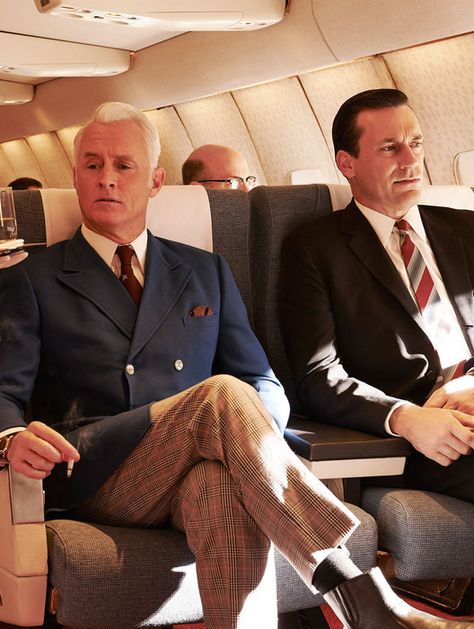 How Air Travel Has Changed Since the Days of ‘Mad Men’ John Slattery, Milton Glaser, Don Draper, Mad Men Fashion, Jon Hamm, Madison Avenue, 60s Fashion, Successful People, Nixon