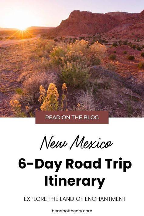 6-Day New Mexico Road Trip Itinerary for Outdoor Lovers – Bearfoot Theory New Mexico Travel Itinerary, Spring Break Mexico, Mexico Road Trip, New Mexico Road Trip, Travel New Mexico, Mexico Itinerary, White Sands National Monument, Land Of Enchantment, Trip Itinerary