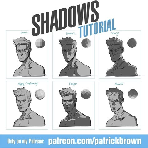 Art Steps, Patrick Brown, Shadow Drawing, Digital Painting Tutorials, Figure Drawing Reference, Digital Art Tutorial, Drawing Reference Poses, Drawing Techniques, Art Reference Photos