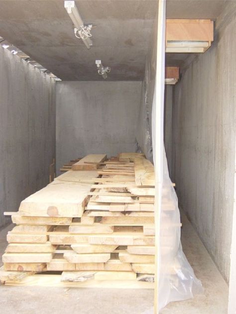 Solar Kiln Designs 1 -- Solar Heated, Lumber Dry Kiln Designs - Part 1 Wood Disc Projects, Solar Kiln, Rough Sawn Lumber, Wood Discs, Woodwork Projects, Log Slices, Fiberglass Insulation, Wood Kiln, Solar Hot Water