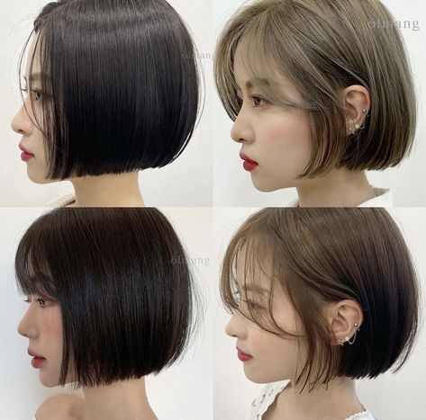 Japanese Short Hair Bob, Tomboy Hairstyles Short Thick Hair, Apple Cut Hair, Apple Haircut, Short Hair Chin Length, Aesthetic Haircut Ideas, Short Hair Japanese, Apple Cut Hairstyle, Brown Haircut