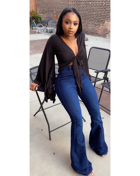 FASHION BOUTIQUE| BLACK OWNED on Instagram: “Why pick one when you can have all 3? Which color are you adding your cart first Friday? Swipe ➡️ Sizes Small-3x” Flared Jeans Outfit Fall, Jeans And Crop Top, Flair Jeans Outfit, Flare Jeans Outfit, Flare Blouse, Jeans Outfit Fall, Flair Jeans, Crop Top With Jeans, Casual School Outfits