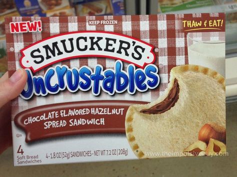 Smuckers Uncrustables, Jam Sandwich, Low Calorie Fruits, Carbonated Soft Drinks, Chips Ahoy, Junk Food Snacks, Berry Juice, Grocery Foods, Grape Jelly