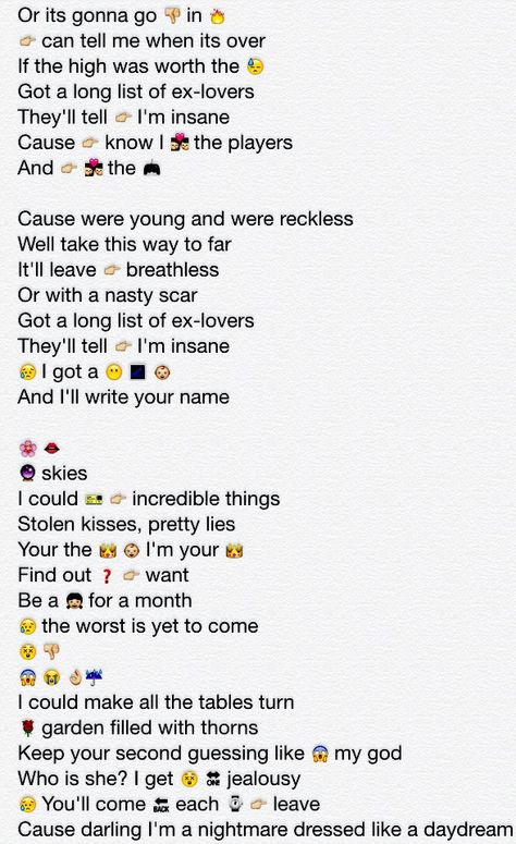 Blank Space Taylor Swift Taylor Swift Album Emojis, Emoji Songs, Taylor Swift Emojis, Blank Space Taylor Swift, Blank Space Taylor, Emoji Combos, Swift Lyrics, Taylor Swift Album, Cool Lyrics