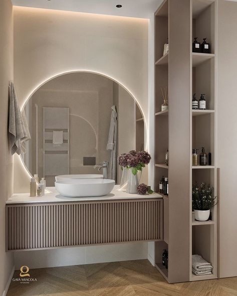 Gaia Miacola, Toilet Vanity, Bathroom Laundry Room, Bathroom Design Decor, Bathroom Vanity Units, Laundry In Bathroom, Dream House Decor, Luxurious Bedrooms, Bathroom Shower