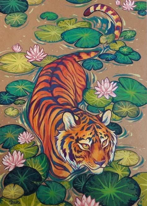 Illustration Kunst, Tiger Drawing, Tiger Painting, Tiger Art, Arte Inspo, Arte Sketchbook, Sketchbook Art, A Tiger, Arte Animal