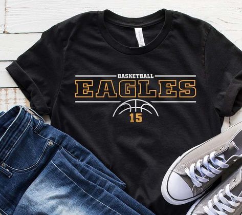 Eagles Basketball SVG Basketball Clip Art $2.0 Basketball Camp Shirts Design, Basketball Tshirt Designs Ideas, Team Shirt Designs Sports, Basketball Tee Shirts Design, Basketball School Shirts, Basketball Fan Shirts Ideas, Basketball Cheer Shirts, Team Basketball Shirts, Basketball Spirit Wear