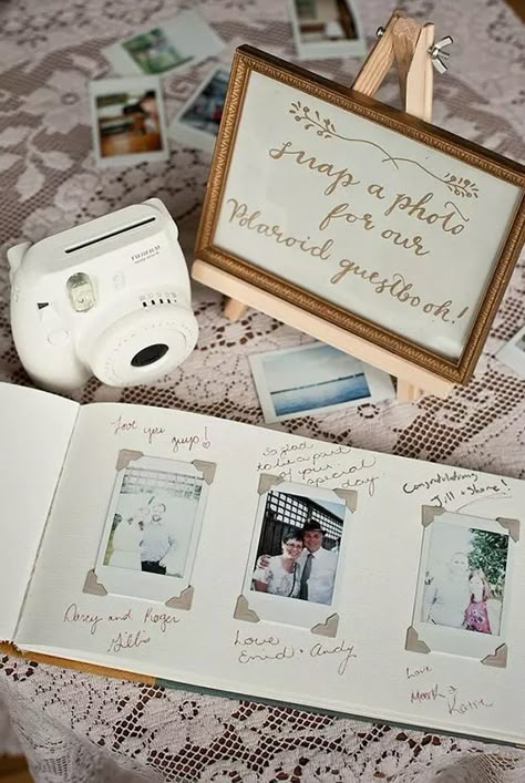 Creative Wedding Guest Books, Engagement Party Planning, Polaroid Wedding, Engagement Party Decorations, Wedding Entertainment, Wedding Games, Wedding Guest Book, Fun Wedding, Guest Book