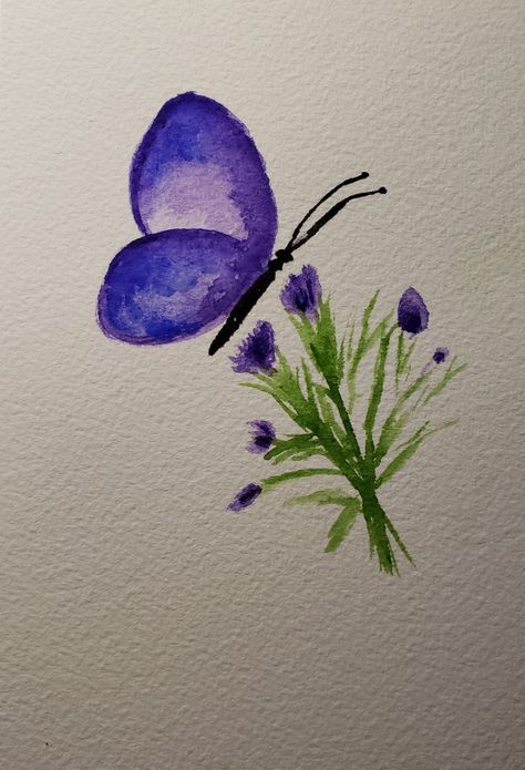 Easy Butterfly, Watercolor Butterflies, Pretty Paintings, Different Forms Of Art, Water Coloring, Simple Drawings, Being An Artist, Happy Stuff, Watercolor Paintings Easy