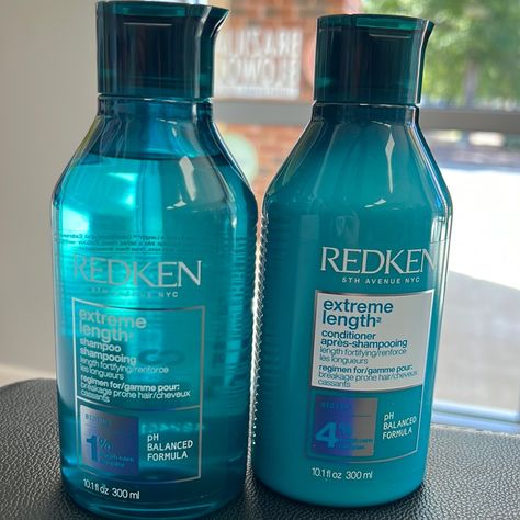 Redken Extreme Length Shampoo And Conditioner 10.1 Fl Oz Redken Extreme Length, Hairstyle Tools, Redken Extreme, Redken All Soft, Redken Hair Products, Redken Color, Beauty Samples, Moisturizing Conditioner, Hair Conditioner