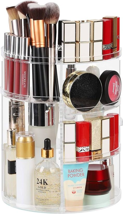 Amazon.com: Syntus 360 Rotating Makeup Organizer, Adjustable Bathroom Makeup Spinning Storage Holder, Large Capacity Carousel Cosmetics Display Cases for Vanity, Skincare, Countertop Organization, Clear : Beauty & Personal Care Makeup Carousel, Makeup Organizer Diy, Vanity Skincare, Rotating Makeup Organizer, Vanity Shelf, Bathroom Makeup, Vanity Shelves, Modern Bathroom Accessories, Organizer Diy