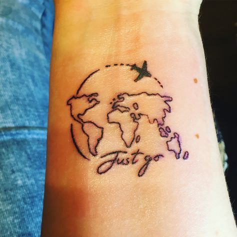 Tattoo Ideas Female Traveling, To Travel Is To Live Tattoo, Travel Buddies Tattoo, Just Live Tattoo, Void Tattoo, World Travel Tattoos, Mendhi Tattoo, Neat Tattoos, Nova Tattoo