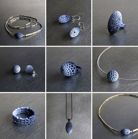 3d Printed Jewelry, Contemporary Jewelry Design, Fake Jewelry, Turquoise Jewelry Native American, Jewelry Drawing, 3d Pen, Ear Pins, Sparkly Jewelry, Delft Blue