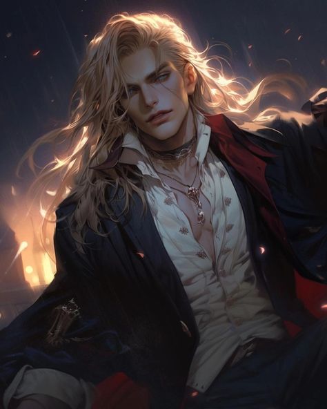 Blonde Vampire Male, Blonde Vampire, Boys Dyed Hair, Male Vampire, Vampire Stories, Prince Art, Anime Undertale, Vampire Art, Dark Pictures