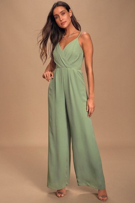 24 Elegant Wedding Guest Jumpsuits 2020 — Shop Wedding Jumpsuits Lulus Jumpsuit, Jumpsuit Linen, Jumpsuit For Wedding Guest, Flowy Wide Leg Pants, Wrap Jumpsuit, Wedding Jumpsuit, Jumpsuit Chic, Green Bridesmaid, Green Jumpsuit