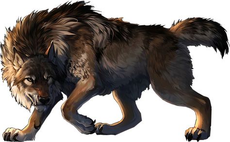 Muzzled Wolf Art, Direwolf Dnd, Brown Werewolf Art, Giant Wolf Art, Big Wolf Art, Brown Wolf Art, Direwolf Art, Dnd Wolf, Brown Werewolf