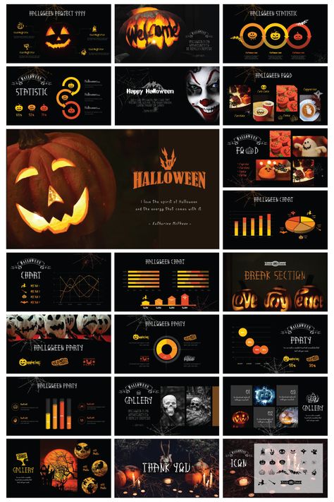 Discover Fall Season Theme Templates in Slide Members. Re-create your presentation with customizable contents. Halloween Presentation, Cute Presentation, Halloween Web, Presentation Deck, Powerpoint Tips, Web Portfolio, Pumpkin Images, Halloween Templates, Powerpoint Design Templates