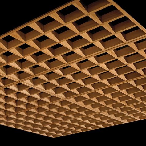 WOODWORKS Open Cell: 6626, on Designer Pages Grid Ceiling, Ceiling Solutions, Armstrong Ceiling, Cell Line, Ceiling Panels, Wood Texture, Ceiling Design, Ultra Violet, Natural Wood