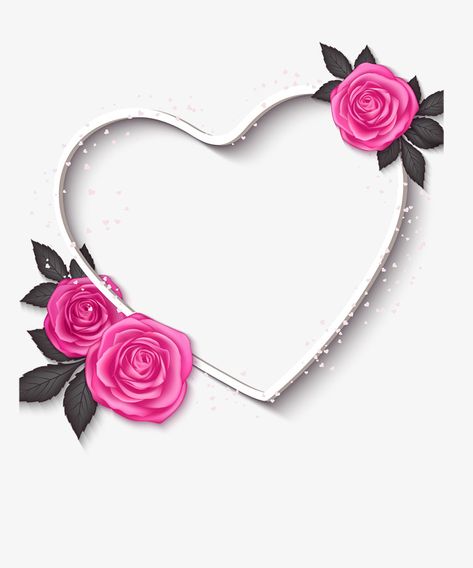 Frame Love, Roses And Hearts, Love Frame, Love Background, Hart Png Love, Heart Frame Png, Heart Boarders And Frames, Heart With Flowers Clipart, Hart Heart Love Png