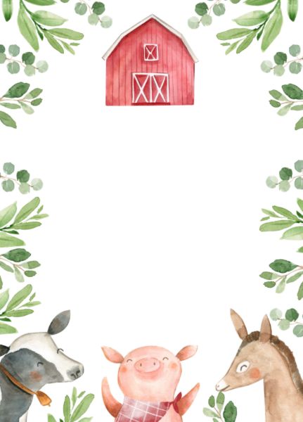 Farm Animals Themed Birthday Party, Farm Birthday Invite, Farm Invitations Birthday, Farm Invitation Template, Farm Animals Invitations, Farm Birthday Party Invitations, Farm Party Invitations, Farm Invitation, Barn Party