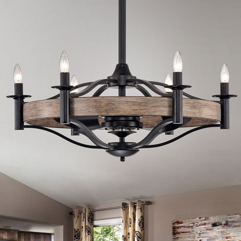 Fandelier Ceiling Fans Dining Tables, Chandelier With Fan, Chandelier Ceiling Fan, Rustic Ceiling Fan, Fan Chandelier, Angled Ceilings, Farmhouse Ceiling Fan, Rustic Ceiling, Outdoor Chandelier