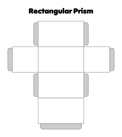 3D Rectangular Prism Cut Out Prism Drawing, Rectangle Template, Square Prism, 3d Rectangle, Color Names Chart, Zoo Crafts, Rectangular Prism, Printable Shapes, Claes Oldenburg