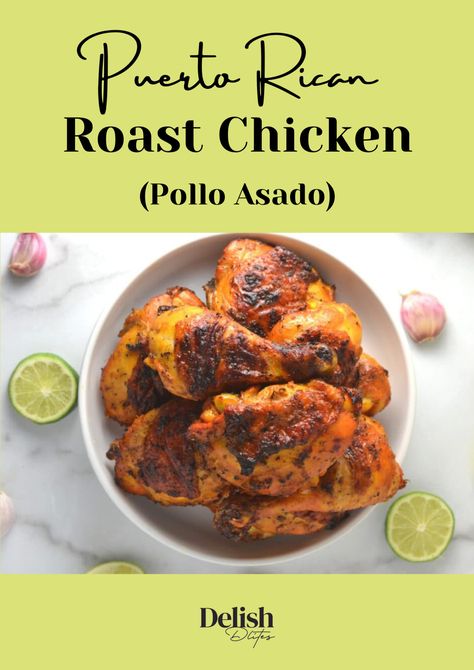 Sazon Chicken, Spanish Food Ideas, Pollo Asado Marinade, Chicken Leg Recipes Oven, Pollo Asado Recipe, Dinner Tonight Chicken, Asado Recipe, Juicy Roasted Chicken, Puerto Rican Chicken