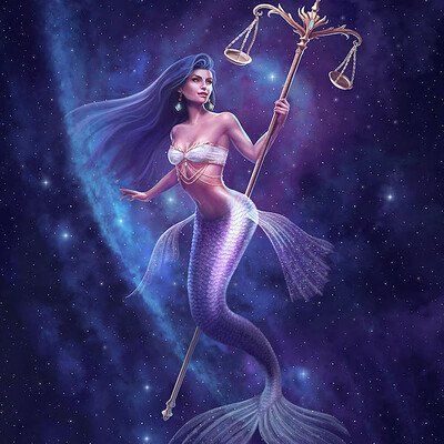 ArtStation - Yasushi Matsuoka Mermaid Zodiac, برج الميزان, Libra Art, Libra Constellation, Fantasy Mermaids, Mermaid Pictures, Mermaids And Mermen, Zodiac Sign Libra, Beautiful Mermaids