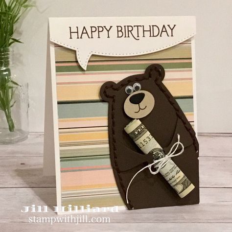 The Birthday Money Bear Birthday Cards Money, Money Gift Card Diy, Birthday Card With Money, Money Card Ideas, Money Gift Ideas Birthday, Easy Birthday Cards Diy, Money Gift Ideas, Creative Money Gifts, Money Card